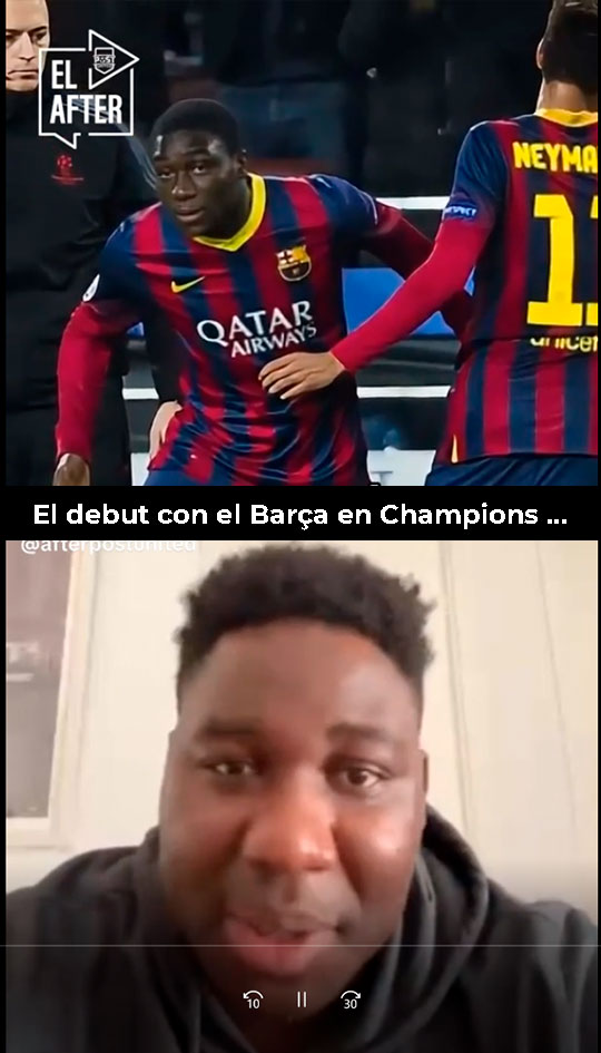 El debut de Dongou con el Barça en Champions