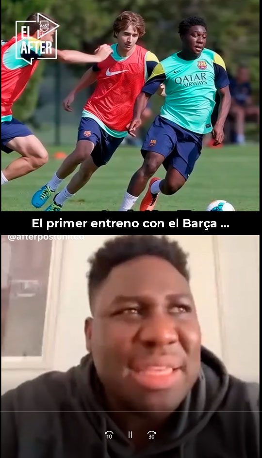 JMD EL AFTER - El primer entreno de Dongou con el Barça