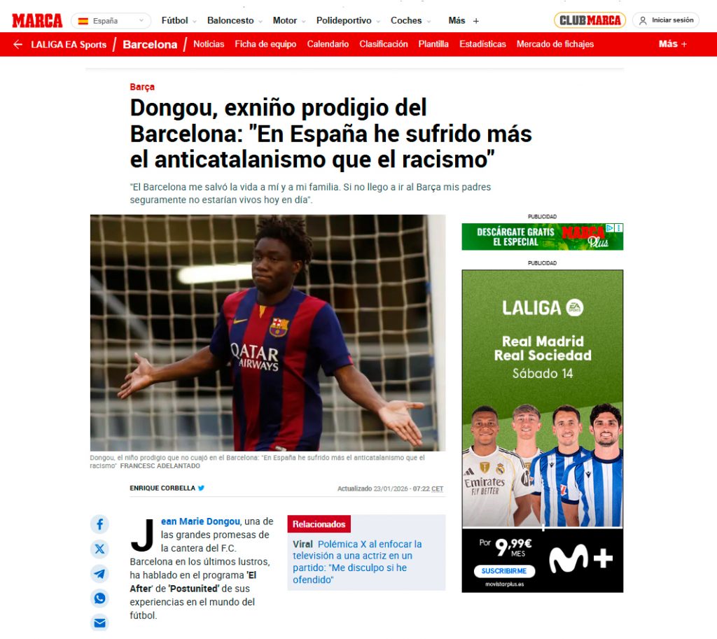 Marca - Dongou, exniño prodigio del Barcelona